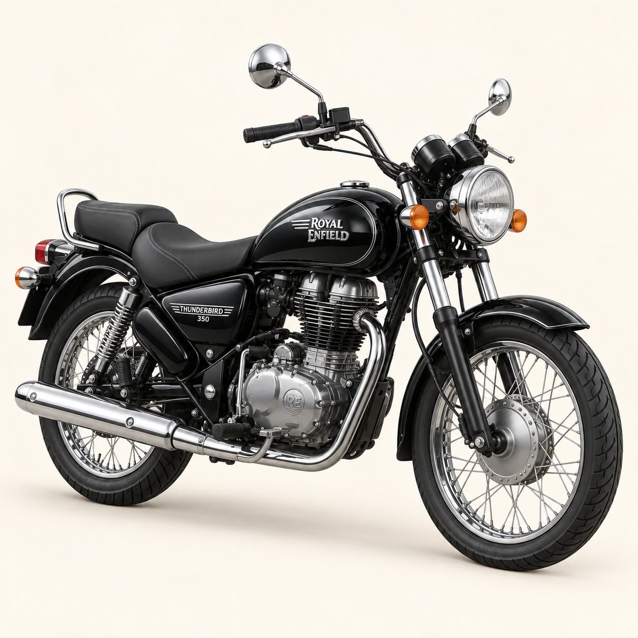 Old Royal Enfield Thunderbird illustration