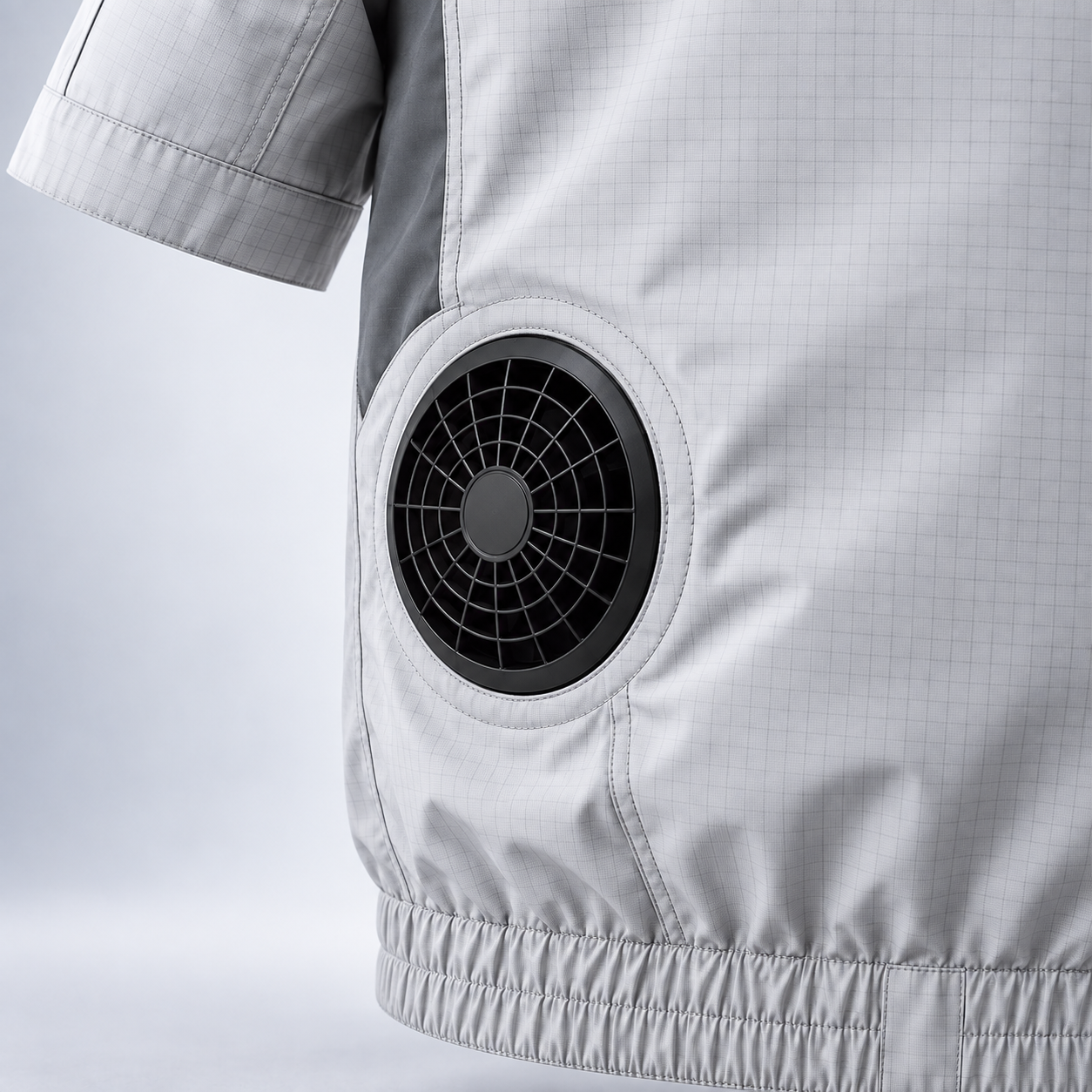 Silver half-sleeve Space Jacket, fan detail
