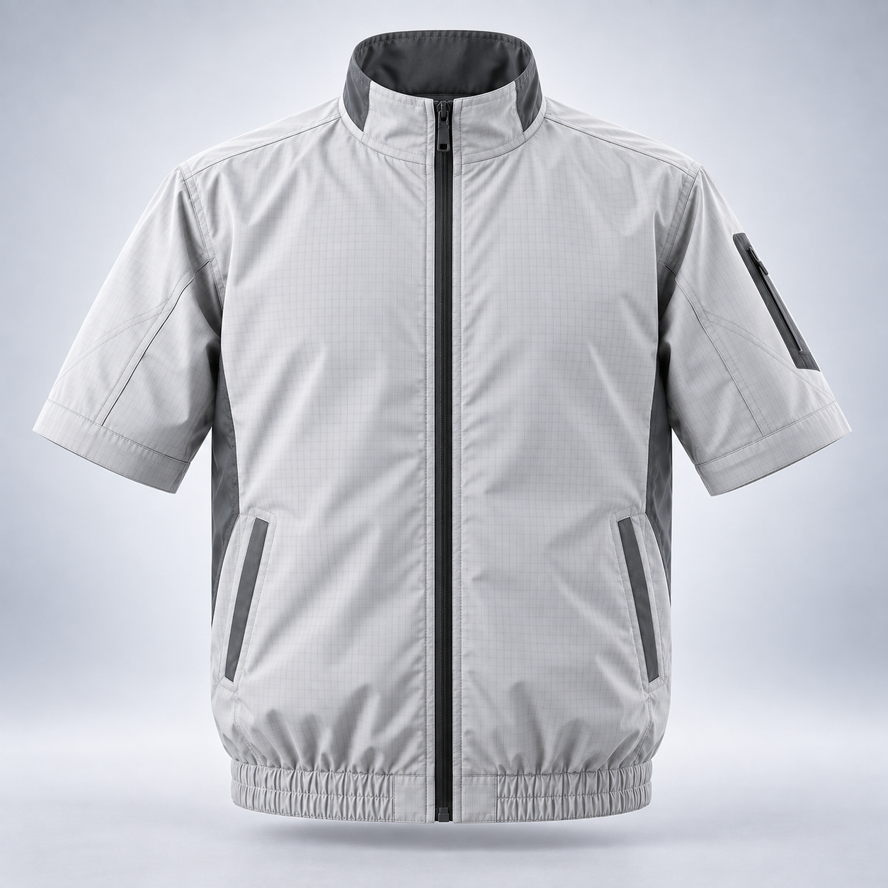 Silver half-sleeve Space Jacket, front